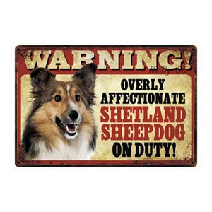 Warning Overly Affectionate Pomeranian on Duty - Tin Poster-Sign Board-Dogs, Home Decor, Pomeranian, Sign Board-12