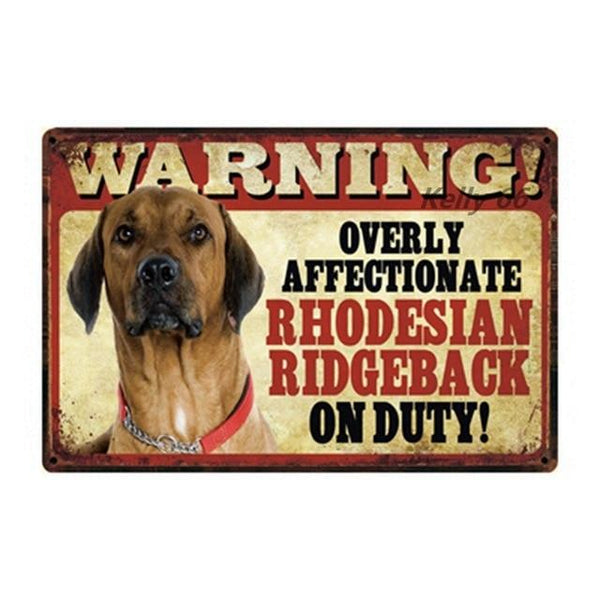 Warning Overly Affectionate Shiba Inu on Duty Tin Poster