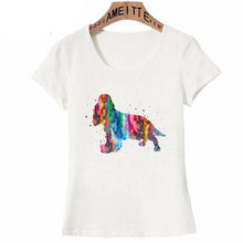Load image into Gallery viewer, Watercolor Cocker Spaniel Love Womens T Shirt-Apparel-Apparel, Cocker Spaniel, Dogs, Shirt, T Shirt, Z1-2