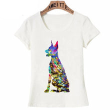 Load image into Gallery viewer, Watercolor Doberman Love Womens T Shirts-Apparel-Apparel, Doberman, Dogs, T Shirt, Z1-Design 2-S-4
