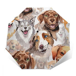 Watercolor Dogs Automatic Umbrella-Accessories-Accessories, Australian Shepherd, Chocolate Labrador, Dogs, Labrador, Siberian Husky, Umbrella-12