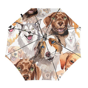Watercolor Dogs Automatic Umbrella-Accessories-Accessories, Australian Shepherd, Chocolate Labrador, Dogs, Labrador, Siberian Husky, Umbrella-Inside Print-3