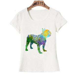 Watercolor French Bulldog Love Womens T Shirts-Apparel-Apparel, Dogs, French Bulldog, T Shirt, Z1-Design 1-XXXL-1