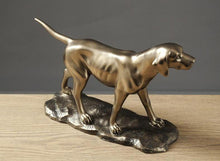 Load image into Gallery viewer, Image of a weimaraner dog statue made of brass and resin