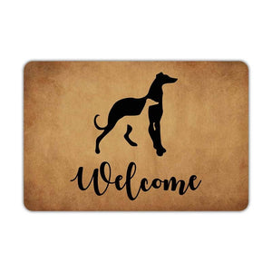 Image of a welcome Greyhound doormat