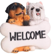 Load image into Gallery viewer, West Highland Terrier and Rottweiler Welcome Garden Statue-Home Decor-Dogs, Home Decor, Rottweiler, Statue, West Highland Terrier-3