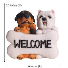 Load image into Gallery viewer, West Highland Terrier and Rottweiler Welcome Garden Statue-Home Decor-Dogs, Home Decor, Rottweiler, Statue, West Highland Terrier-4