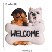 West Highland Terrier and Rottweiler Welcome Garden Statue-Home Decor-Dogs, Home Decor, Rottweiler, Statue, West Highland Terrier-4