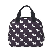Load image into Gallery viewer, Image of West Highland Terrier lunch bag in an adorable infinite West Highland Terriers design