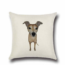 Load image into Gallery viewer, Image of a simple and cutest Whippet cushion cover