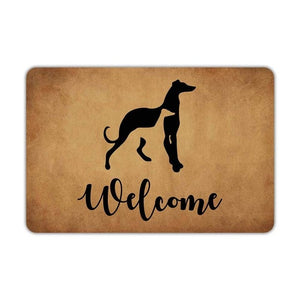 Image of a welcome Whippet doormat