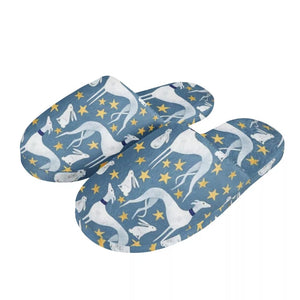 Image of Greyhound / Whippet slippers  in the cutest Greyhounds / Whippets in all colors design.