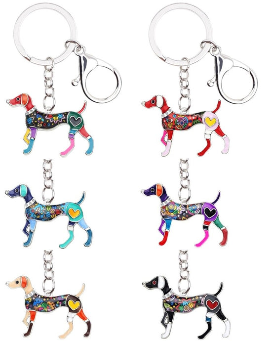 Beautiful Whippet Love Enamel Keychains-Accessories-Accessories, Dogs, Keychain, Whippet-1