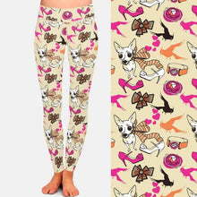 Load image into Gallery viewer, White Chihuahua Love Women&#39;s Leggings-Apparel-Apparel, Chihuahua, Dogs, Leggings-5
