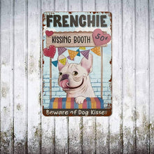Load image into Gallery viewer, White Frenchie Kissing Booth Tin Poster-Home Decor-Dogs, French Bulldog, Home Decor, Sign Board-2