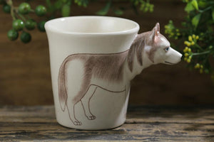 White Husky Love 3D Ceramic CupMug