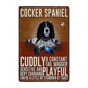 Why I Love My Border Collie Tin Poster - Series 1-Sign Board-Border Collie, Dogs, Home Decor, Sign Board-Cocker Spaniel - Black and White-7