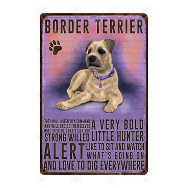 Why I Love My Border Terrier Tin Poster - Series 1-Sign Board-Border Terrier, Dogs, Home Decor, Sign Board-Border Terrier-1