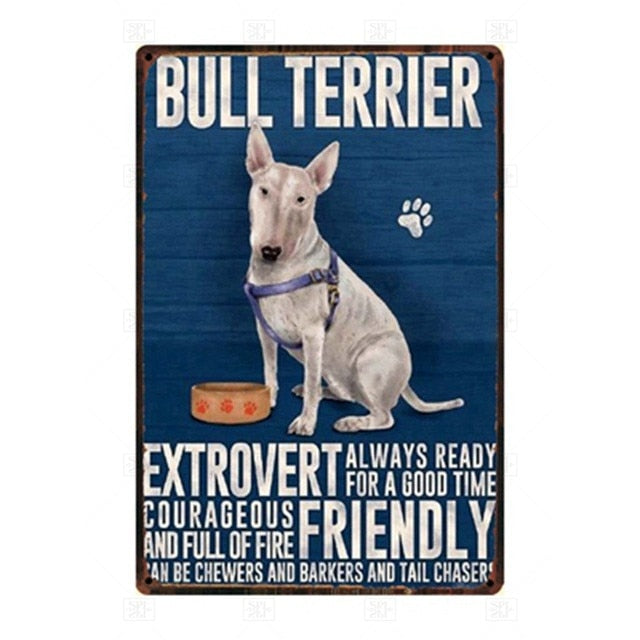 Why I Love My Bull Terrier Tin Poster - Series 1-Sign Board-Bull Terrier, Dogs, Home Decor, Sign Board-Bull Terrier-1
