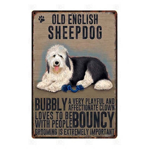Why I Love My Shih Tzu Tin Poster - Series 1-Sign Board-Dogs, Home Decor, Shih Tzu, Sign Board-Old English Sheepdog-23