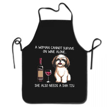 Load image into Gallery viewer, Wine and Bulldog Love Unisex Aprons-Accessories-Accessories, Apron, Dogs, English Bulldog-Shih Tzu-22