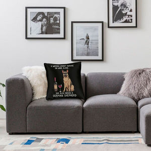 Wine and German Shepherd Mom Love Cushion Covers-Home Decor-Cushion Cover, Dogs, German Shepherd, Home Decor-3