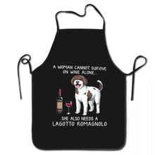 Load image into Gallery viewer, Wine and Poodle Love Unisex Aprons-Accessories-Accessories, Apron, Dogs, Poodle-Lagotto Romagnolo-22