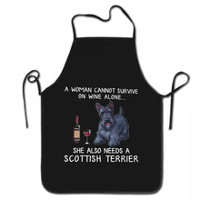 Load image into Gallery viewer, image of a scottish terrier dog apron in white background.
