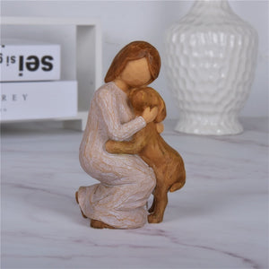 Woman and Chocolate Labrador Love Resin Ornaments-Home Decor-Chocolate Labrador, Dogs, Figurines, Home Decor, Labrador-11
