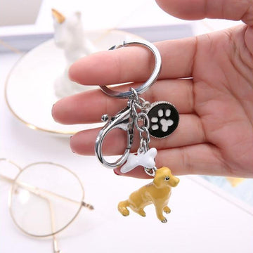 Yellow Labrador Love 3d Metal Keychain 360x