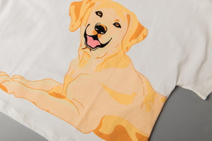 Yellow Labrador Mom Crop Top and Shorts Sleeping Set-Apparel-Apparel, Dogs, Labrador, Pajamas-5