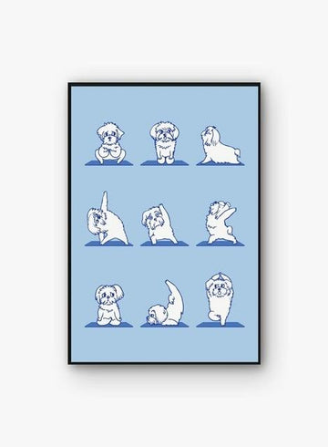 Yoga and Maltese Love Canvas Print Poster-Home Decor-Dogs, Home Decor, Maltese, Poster-2