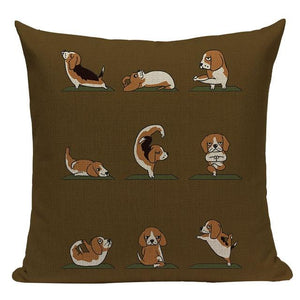 Image of yoga beagle pillow case