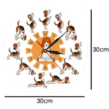 Load image into Gallery viewer, Yoga Beagle Love Wall Clock-Home Decor-Beagle, Dogs, Home Decor, Wall Clock-16