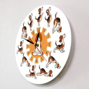 Yoga Beagle Love Wall Clock-Home Decor-Beagle, Dogs, Home Decor, Wall Clock-17