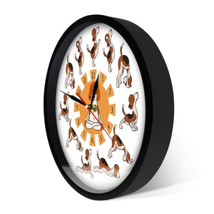Yoga Beagle Love Wall Clock-Home Decor-Beagle, Dogs, Home Decor, Wall Clock-18