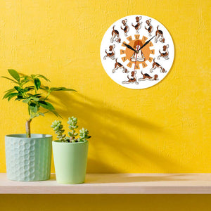 Yoga Beagle Love Wall Clock-Home Decor-Beagle, Dogs, Home Decor, Wall Clock-3