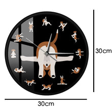 Load image into Gallery viewer, Yoga Beagle Love Wall Clock - Black-Home Decor-Beagle, Dogs, Home Decor, Wall Clock-12