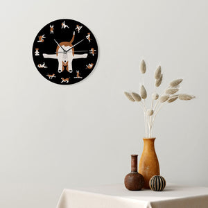 Yoga Beagle Love Wall Clock - Black-Home Decor-Beagle, Dogs, Home Decor, Wall Clock-14