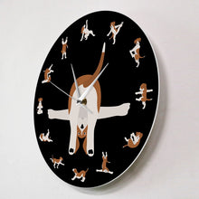 Load image into Gallery viewer, Yoga Beagle Love Wall Clock - Black-Home Decor-Beagle, Dogs, Home Decor, Wall Clock-23