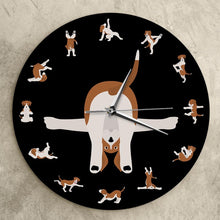 Load image into Gallery viewer, Yoga Beagle Love Wall Clock - Black-Home Decor-Beagle, Dogs, Home Decor, Wall Clock-24