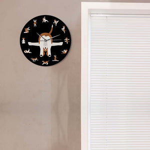 Yoga Beagle Love Wall Clock - Black-Home Decor-Beagle, Dogs, Home Decor, Wall Clock-3