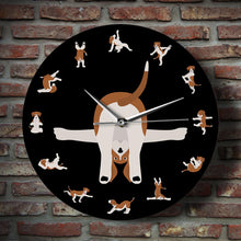 Load image into Gallery viewer, Yoga Beagle Love Wall Clock - Black-Home Decor-Beagle, Dogs, Home Decor, Wall Clock-4