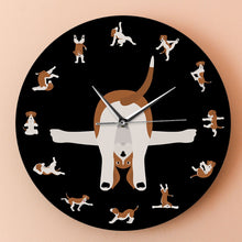 Load image into Gallery viewer, Yoga Beagle Love Wall Clock - Black-Home Decor-Beagle, Dogs, Home Decor, Wall Clock-7