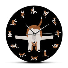 Load image into Gallery viewer, Yoga Beagle Love Wall Clock - Black-Home Decor-Beagle, Dogs, Home Decor, Wall Clock-No Frame-1