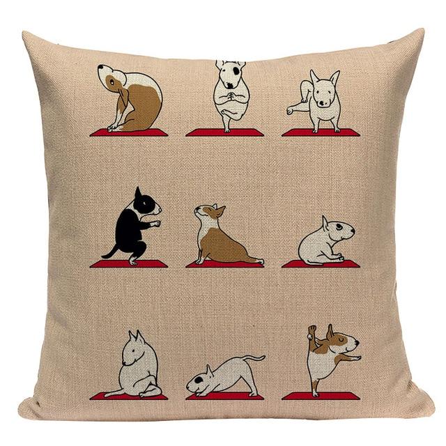 Yoga Bull Terrier Cushion CoverCushion CoverOne SizeBull Terrier