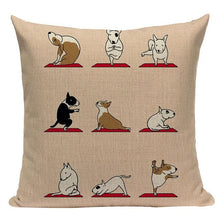 Load image into Gallery viewer, Yoga Dachshund Cushion CoverCushion CoverOne SizeBull Terrier