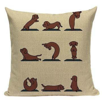 Yoga Dachshund Cushion Cover 360x