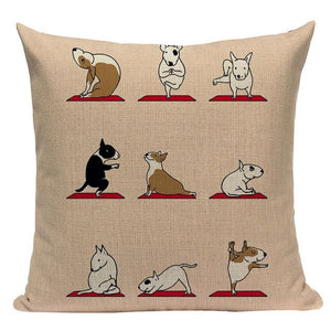 Yoga Dogs Cushion CoversCushion CoverOne SizeBull Terrier