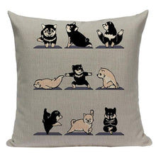 Load image into Gallery viewer, Yoga Dogs Cushion CoversCushion CoverOne SizeShiba Inu
